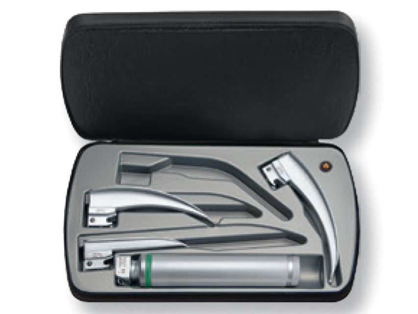 000P16 HEINE CLASSIC plus LED LARYNGOSCOPE SET with 3.5V recharg.D6741 handle - 3 blades