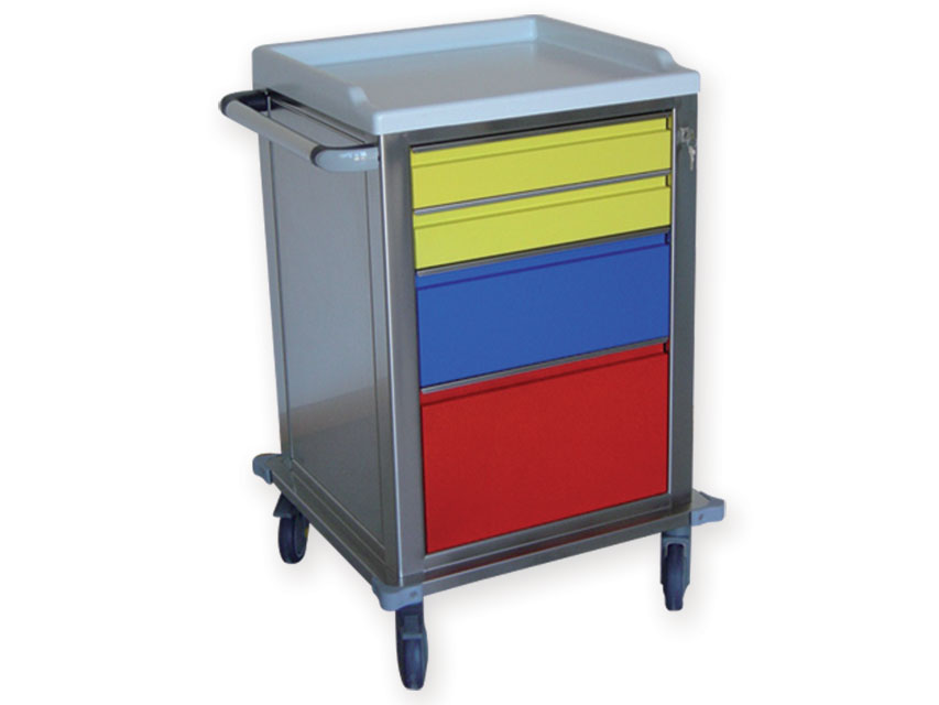 Ratiņi (galdiņi uz riteņiem), Modular TROLLEY stainless steel with 2 plus 1 plus 1 drawers