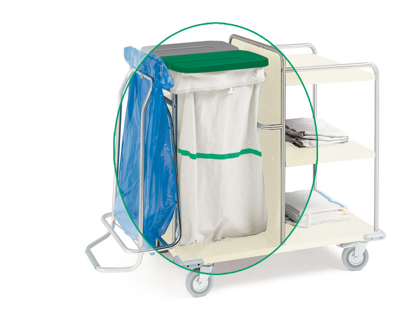 Netīrās veļas savākšanas ratiņi, Wrapping BAG - washable - green strip