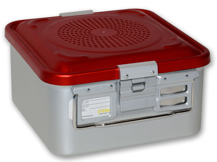 0162 CONTAINER WITH FILTER small h 150 mm - red
