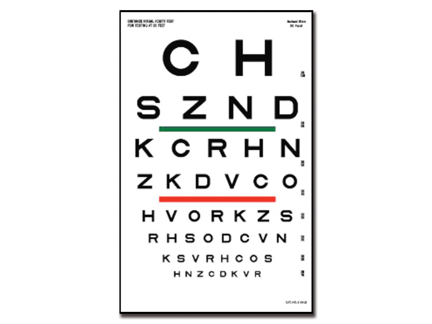 002Sloan optometriskā tabula - 6 m 23x35.5 cm