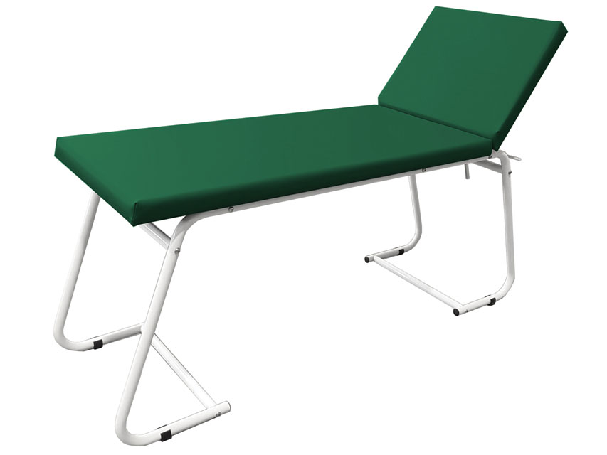 Mehāniski regulējamas, Examination COUCH - white painted. green mattress