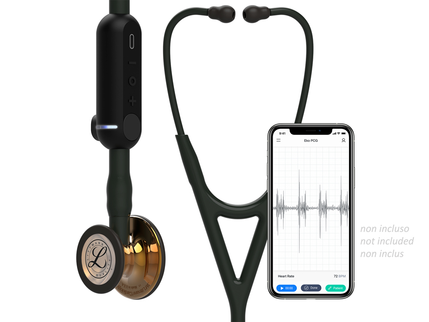 3M LITTMANN CORE DIGITĀLAIS STETOSKOPS - 8863 - MELNS - AUGSTI PULĒTA VARA APDARE
