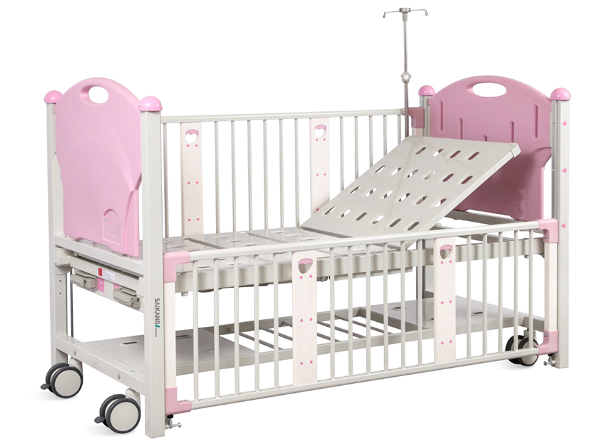 CHILDREN BED - 2 CRANKS - PINK
