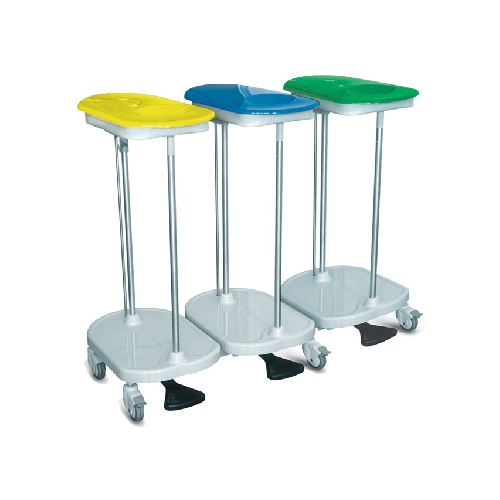 BAG HOLDER TROLLEY FOOT OPERATED - 3 BAGS