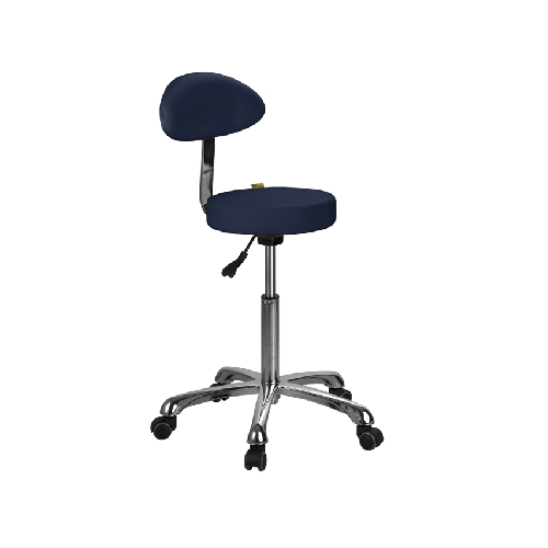 STOOL WITH BACKREST - DARK BLUE