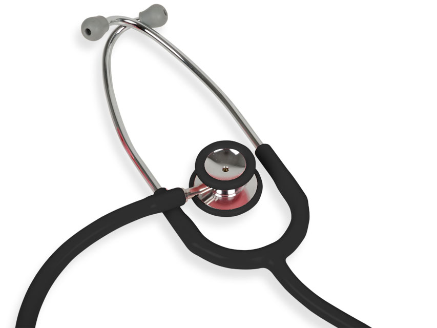 Fonendoskops Wan ar dubulto galviņu - melns