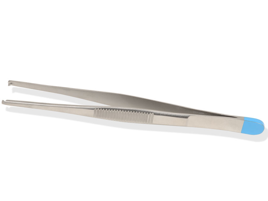 Pincete taisna,sterila ar zobiņiem 1x2 - 13 cm N25