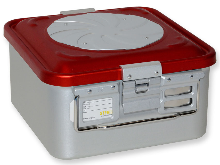 Konteineris ar vārstu-mazs h 150 mm-sarkans