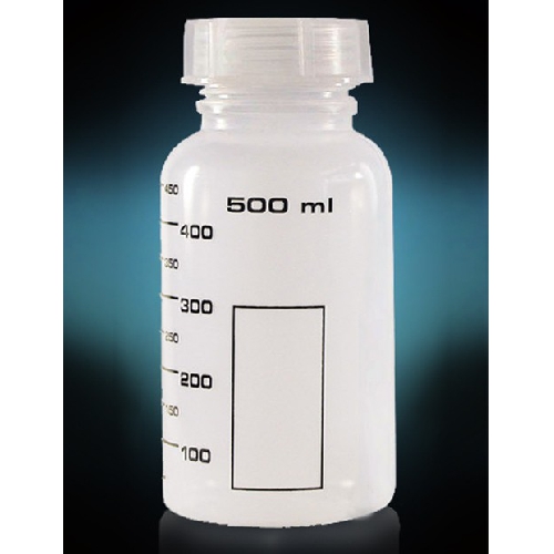 PP ECO pudele ar platu kaklu un gradāciju, 500ml, N1