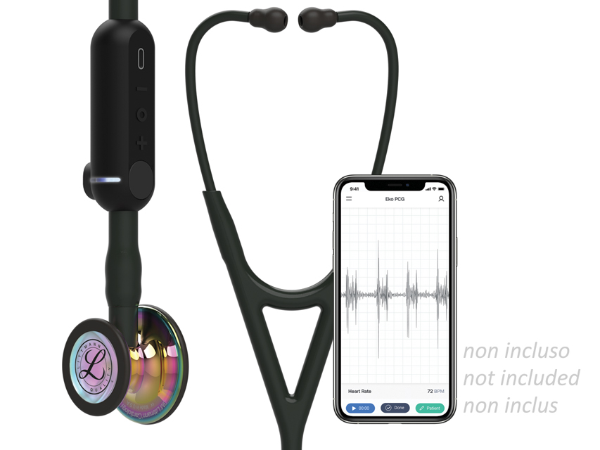 3M LITTMANN CORE digitālais stetoskops.8572.Melns.Augsti pulēta varavīksnes apdare