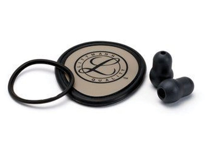 LITTMANN komplekts 40020 — membrāna, apmale, zvaniņa uzmava un ausu uzgaļi, paredzēti Lightweight — melns — blisteris