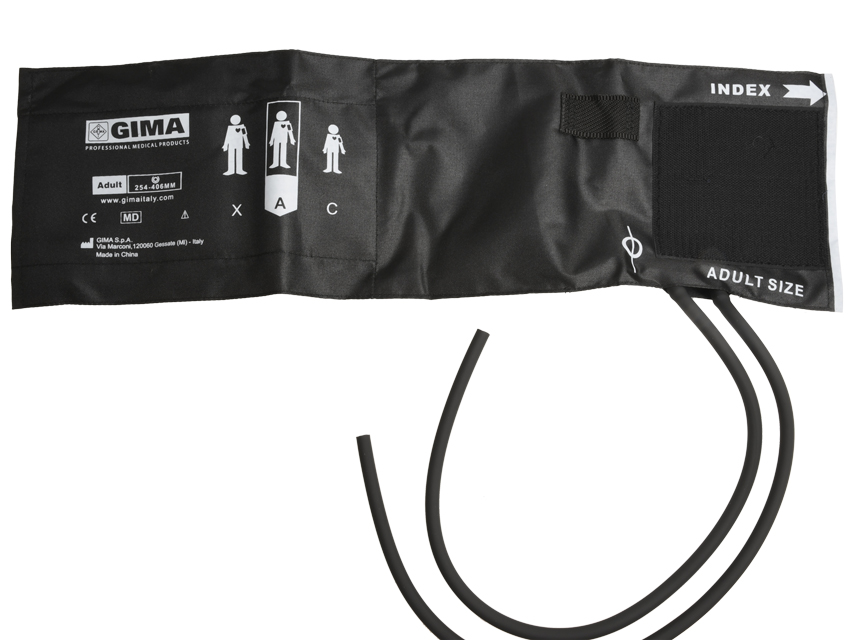 Pieaugušo manžete ar 2 caurulēm 49x15 cm.Melna neilona