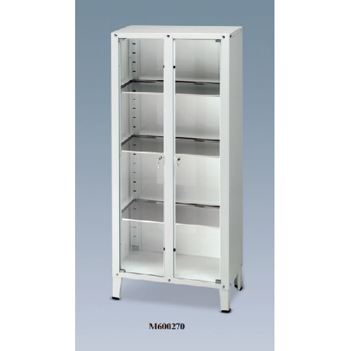 Zāļu un instrumentu skapis - 3 plaukti - divas rūdīta stikla durvis