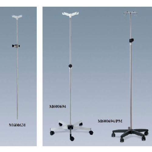 Infūzijas statīvs ar 2 āķiem -nerūsējošā tērauda pamatne BEZ ritentiņiem