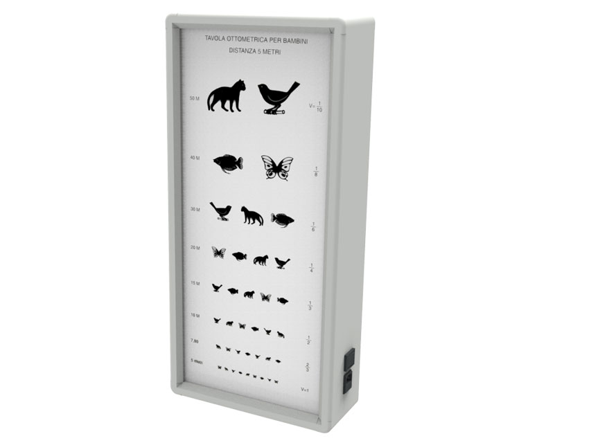 Redzes pārbaudes tabula ar apgaismojumu Dzīvnieki, 5 m