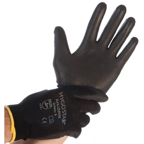 Neilona cimdi Black ace, 25 cm, melni, L, 1 pāri, (min 120x2)