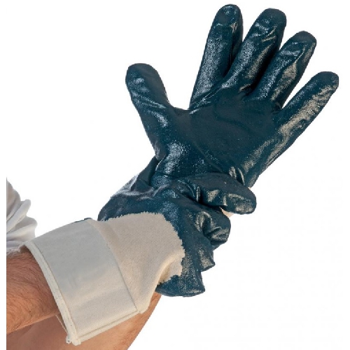 Nitrila cimdi ar adītu aproci M, 23.5cm, zili, N2