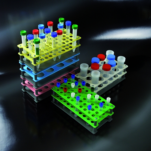 Statīvs mēģenēm, 50 vietas (diam. 12 mm)