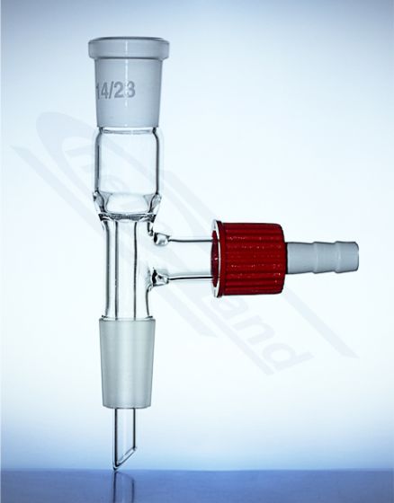 uztvērēja adapteris taisns ar vakuuma savienojumu 2x29/32 ar skrūvju vītni PP GLASSCO