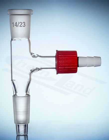 kontaktligzdas adapteris konusam ar sānu roku ar skrūvju vītni PP konuss 19/26 kontaktligzda 29/32 CHEMLAND