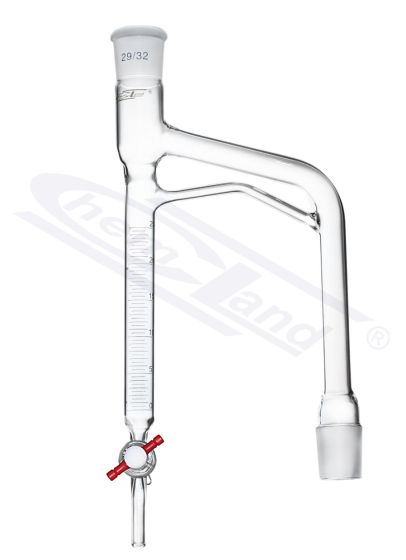 Dean Stark 10ml krāns ar PTFE krānu ar papildu pastiprinājuma caurulīti, slīpēts 29/32