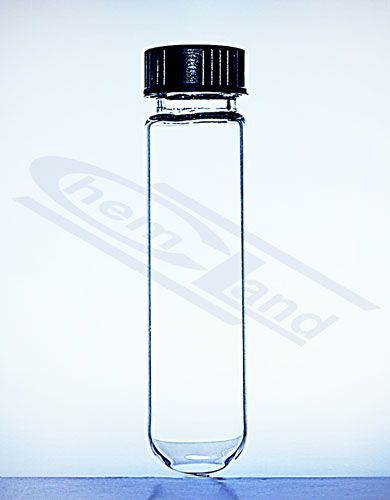 mēģene ar apaļu dibenu, skrūvējamu vāciņu un blīvējumu12*075