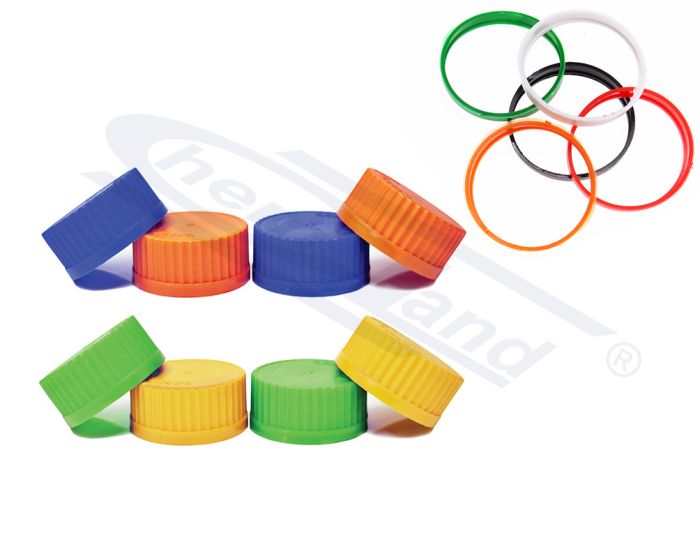 aizskrūvējams vāciņš ar gredzenu pudelēm GL45 - ORANŽA JAUNA LĪNIJA