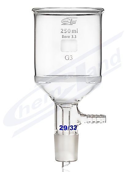 piltuve filtrēšanai cilindriska, ar saķepinātu disku G3 0500ml NS 29/32