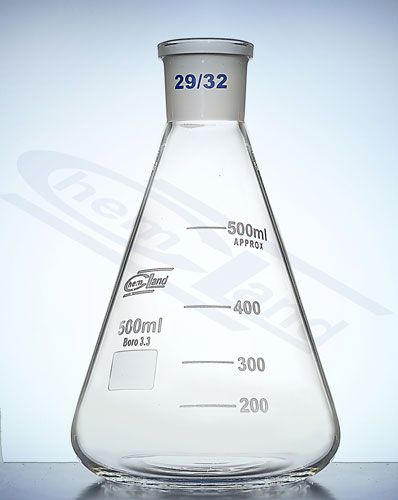 konusveida kolba NS .24/29 vāciņš. 00100ml CHEMLAND