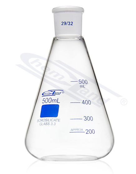 konusveida kolba NS .29/32 vāciņš. 00100ml CHEMLAND NEW LINE