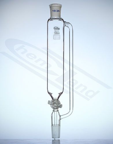 Spiediena izlīdzināšanas piltuve ar aizbīdni stikls250ml NS29/32