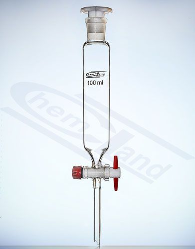 piltuve ar cilindrisku kontaktligzdu 29/32 aizbīdnis ar teflona aizbīdni. 1000 ml