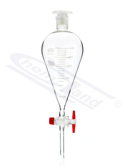 Atdalāmā piltuve pēc Squibb parauga ar graduāciju, ligzda 24/29 PTFE aizbīdnis 1000ml CHEMLAND
