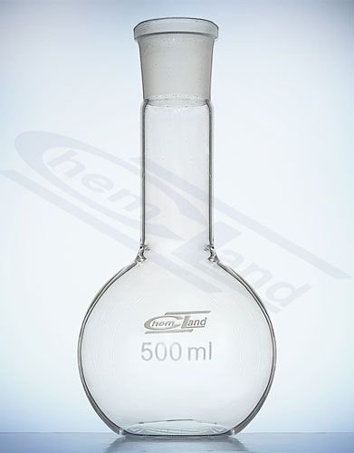 kolba ar plakanu dibenu un garu kakliņu 00100ml NS 19/26