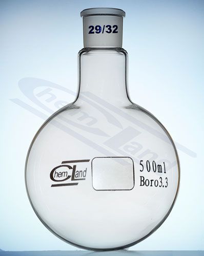 pudele ar apaļu dibenu 00500ml ligzda 29/32 CHEMLAND
