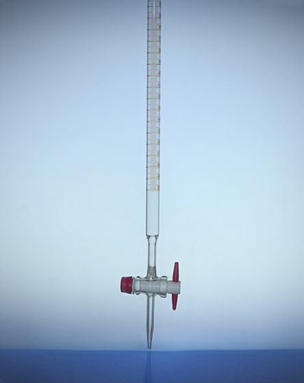 Birete ar taisnu aizbāzni PTFE brūna graduācija cl.B 050ml