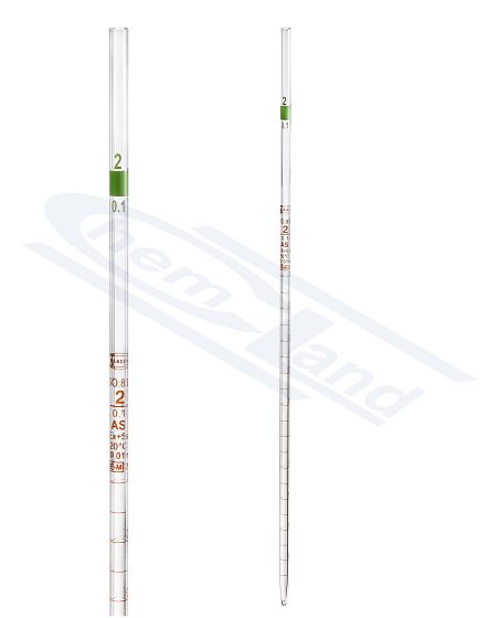 GLASSCO multimērīšanas pipete 001(0,01) cl AS partijas sertifikāts, bronzas skala