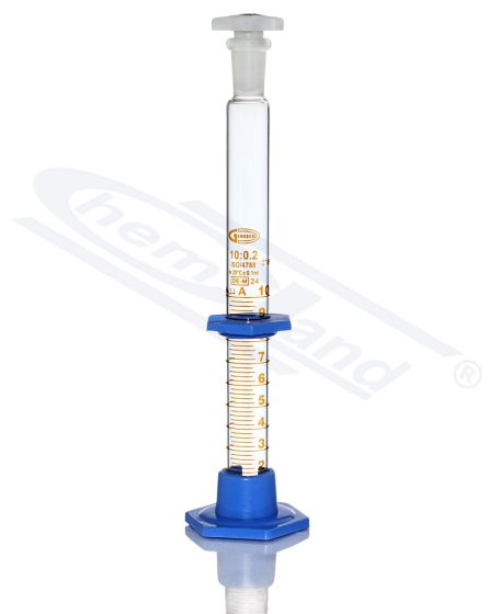 Cilindrs ar PP aizbāzni, PP kājiņa, Kl A SERTIFIKĀTS 0025ml, GLASSCO brūna skala