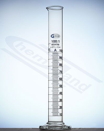 cilindrs A klases zilā gradācija partijas sertifikāts 0010ml stikla pamatne GLASS