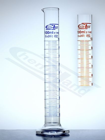 cilindrs cl.B brūns gradācija 0250 ml stikla sešstūrainais pamats